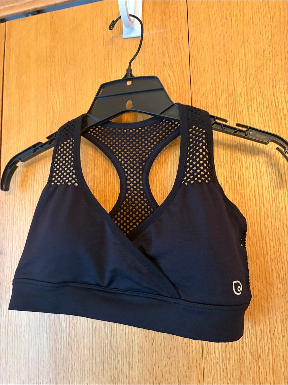 Sweat & Milk MEDIUM post partum black mesh racerback pumping and nursing bra EUC